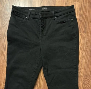 Jeans donna Talbots taglia 16 slim alla caviglia nero denim elasticizzato 11,5" rialzo - Foto 1 di 7