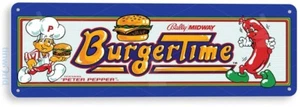 SIGNO DE HOJALATA Burger Time Arcade, años 80, retro, consola, carpa, decoración de sala de juegos A266 - Imagen 1 de 3
