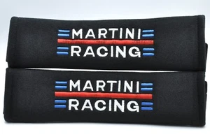 2 pcs (1 PAIR) Martini Racing Embroidery Seat Belt Cover Pads (Black pads) - Bild 1 von 1