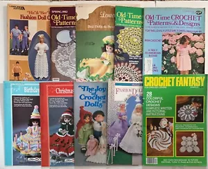 Lote de 10 libros de patrones de ganchillo bolso colcha portacamas blusa doilies muñecas - Imagen 1 de 4