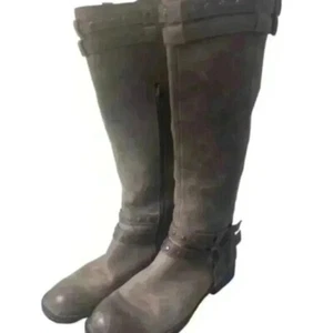 Born Women's Brown Side Zip Buckled Leather Riding Boots Size 8.5 - Picture 1 of 10