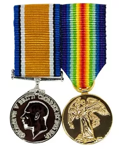 World War One Replica Medals Pair - Miniatures - In Presentation Box - Imagen 1 de 1