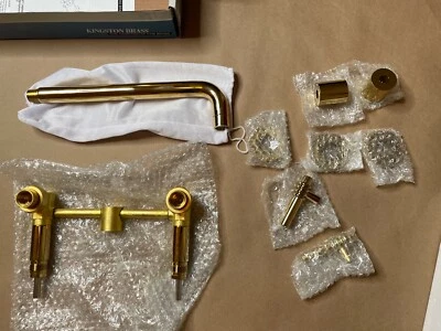 Kingston Brass KS8022CML 2 Handle Wall Mount Tub Faucet, Polished Brass - Image 1 of 4