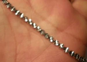 Bracciale oro bianco 14 kt lungo 7,5" collegamento cerchi scintillanti 5,7g ottimo regalo - Foto 1 di 6