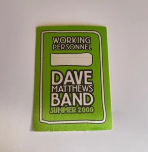 Dave Matthews Band Verano 2000 Personal de Trabajo Pase de Personal Rock Vintage Memento - Imagen 1 de 2
