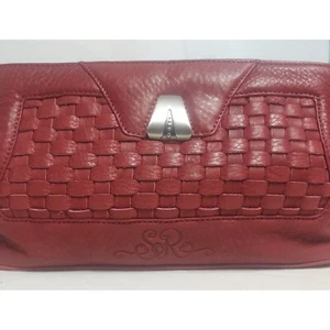 So Rachel by Longaberger Leder Clutch geflochtener Akzent Abendtasche klein - Bild 1 von 8