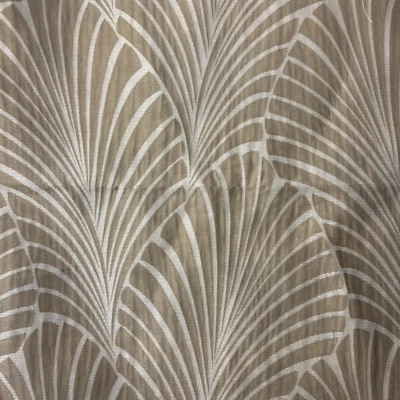 Art Deco Look Palms Tan Cream Textured Home Decor Fabric Remnant 2 Pieces A8 - Image 1 of 4