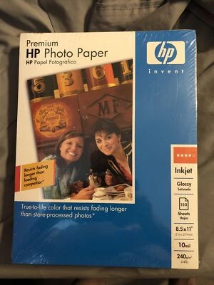 HP Premium Glossy Photo Paper Inkjet 8.5 x 11 in 150 Sheets Q6562A New Sealed - Image 1 of 2