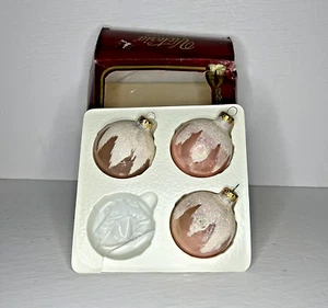 Rauch The Victoria Collection Glass Ornament Lot of 3 Pink with Glitter Tops - Picture 1 of 9