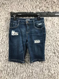 Mudd Bermuda Shorts Girls Size 16 Mid Rise Medium Wash Blue - Picture 1 of 10