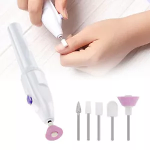 Maniküre Profi Elektrisch Nail Nagelfräser Nagelfeile Set Pediküre 5 Schleifkopf - Bild 1 von 11