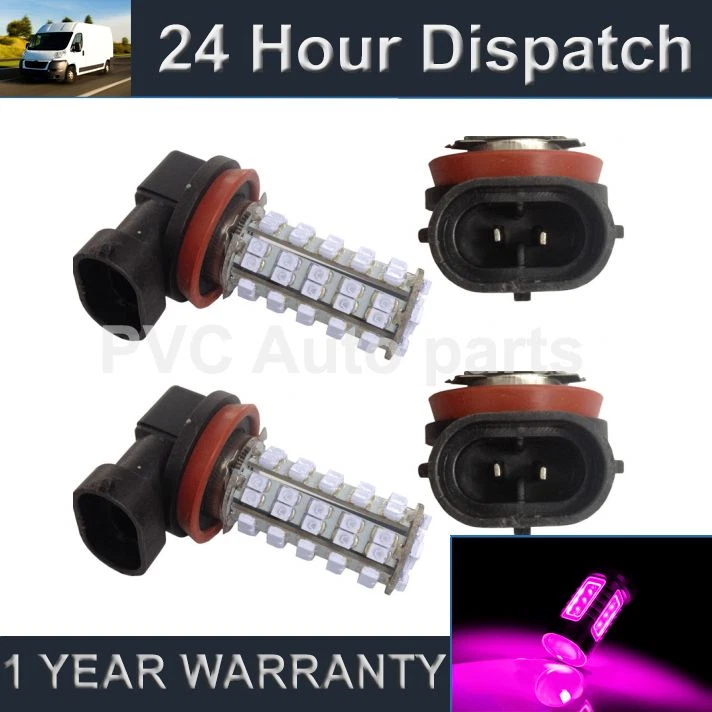 2X H9 PINK 60 LED FRONT MAIN HIGH BEAM LIGHT BULBS HIGH POWER KIT XENON MB500501 - Image 1 of 1