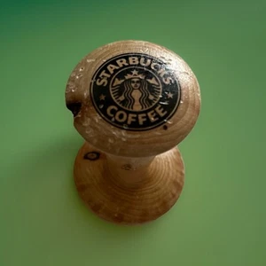 Starbucks Caffè Espresso Legno Tamper Press Sirena Logo Vintage anni 90 - Foto 1 di 11
