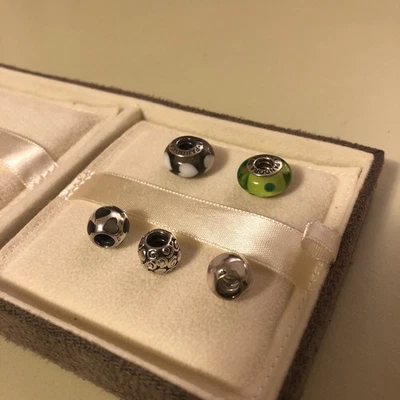 LOTE DE 5 DIJES DE PLATA ESTERLINA 925 PANDORA ALE Cristal de Murano Variedad Foto 1 de 4