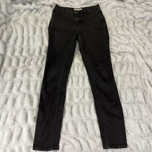 Denim Free People 29R negro tiro medio ajustado elástico informal uso diario - Imagen 1 de 9