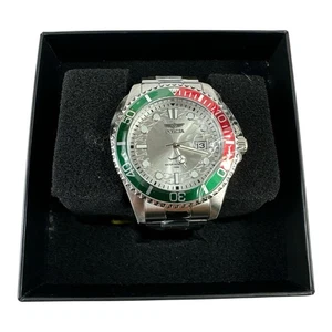 Orologio Uomo Invicta Pro Diver Argento 44714 Quarzo 43mm Quadrante Argento - Data Nuovo con scatola - Foto 1 di 11