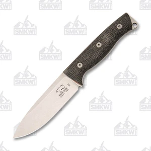 White River Ursus 45 Black Burlap 4.5in Drop Point Fixed Blade Knife - Picture 1 of 4