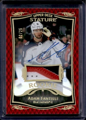 Adam Fantilli 2023-24 Upper Deck Stature #48 Rookie Patch Auto Red /25 - Image 1 of 2