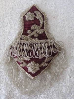 Антикварный американский настенный карман из бисера ирокез бархат микро бусина кисточки висячий - Изображение 1 из 4