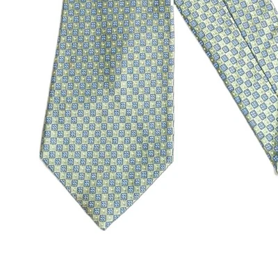 Corbata de seda Stafford para hombre larga 63” verde menta azul diseñador geométrico ancha nueva Foto 1 de 4