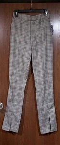 Abercrombie NWT “The Skinny Ultra High Rise” Slit Plaid Career Work Pants 25 0 - Picture 1 of 19