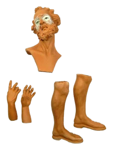 Komponierbarer Schäferhund aus Terrakotta 35/40 cm - St. Joseph Kopf Hände und Füße - Bild 1 von 17