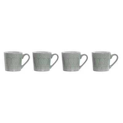 Ensemble de 4 mugs Home ESPRIT Vert Grès 360 ml 9,5 x 13 x 9,2 cm Mandala - Photo 1/4