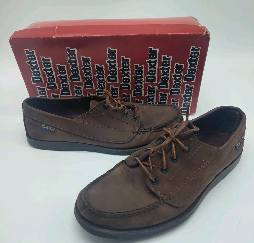 Zapatos Oxford DEXTER informales de cuero para cubierta de barco de colección para hombre talla 8,5 marrón  Foto 1 de 4