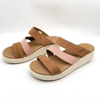 Sandalias Keen Ellecity para mujer con tiras deslizantes talla 9,5 marrón rosa plataforma de cuero Foto 1 de 4