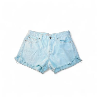 Pantalones Cortos de Denim Free People Dolphin Dobladillo Azul Aqua Talla 27 Algodón Informal Envejecido Foto 1 de 4