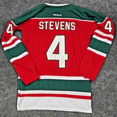 Scott Stevens New Jersey Devils Red Green Reebok Size Large Stitched - no C or A - Image 1 of 4
