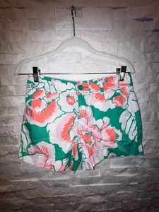EUC LILLY PULITZER Callahan Floral Button Zip Shorts Cotton Pink Green White 0 - Bild 1 von 7