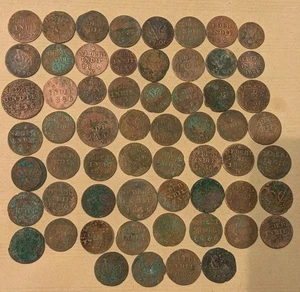 60 Piezas Holandés Países Bajos VOC Mezcla 1700-1840 DETECTOR DE METALES ENCONTRADO Moneda de Cobre_Z150 - Imagen 1 de 12