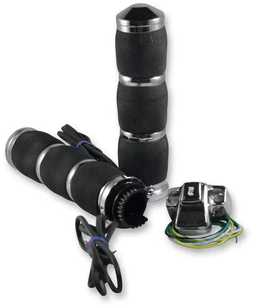 Empuñaduras térmicas con amortiguación de aire Avon - Cromo motocicleta bicicleta de calle MT-AIR-90-CH-HT Foto 1 de 4