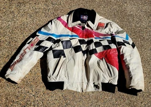 Vintage Leder Polaris Bomber Racing Jacke Herren L Snowmobile  - Bild 1 von 8