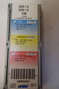 ISCAR 16ERM 11 W IC908 AUSSEN WHITWORTH GEWINDEEINSATZ Gewindeschneidplatten neu - Bild 1 von 2