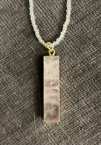 Handmade Natural Rose Quartz necklace - Picture 1 of 2