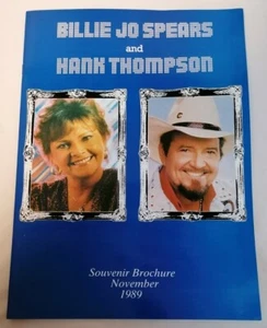 PROGRAMME - Billie Jo Spears And Hank Thompson Nov 1989 Souvenir Programme - Picture 1 of 3