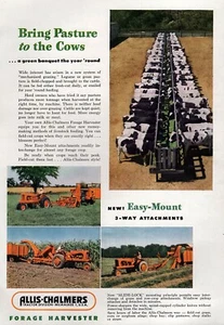 1955 Allis-Chalmers Model WD-45 Tractor w/ Forage Harvester Original Color Ad - Picture 1 of 1