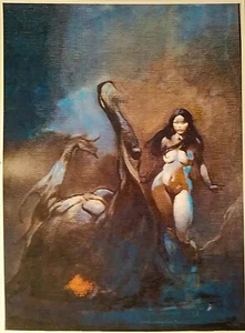 FRAZETTA DIAN & MAHAR STAMPA QUERCIA, DA AT AT EARTH'S CORE, 11X15" VINTAGE NUOVA, COME NUOVA - Foto 1 di 6