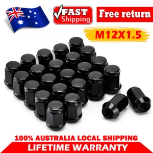 24Pcs M12x1.5 Chrome Black Wheel Nuts for Ford Ranger Triton Bravo BT50 Mazda AU - Picture 1 of 11