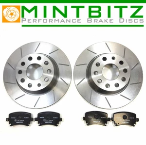 LAND ROVER RANGE ROVER MK4 L405 SPORT L494 12- FRONT BRAKE DISCS GROOVED & PADS - Picture 1 of 5