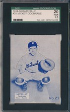 1934-36 BATTER-UP #25 MICKEY COCHRANE - SGC 20 FR 1.5 (SVSC) *SET BREAK*