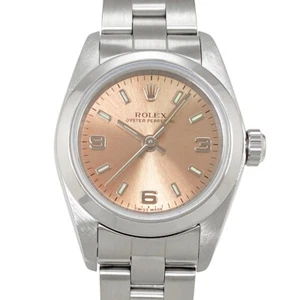 ROLEX OYSTER PERPETUAL 76080 PINK X 369 BAR Y-SERIAL AUTOMATIC STAINLESS STEEL - Picture 1 of 10