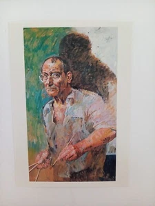 Willi Sitte - Postkarte selbst mit Pinsel 1992 - original Autogramm - ca. 15x10c - Bild 1 von 2