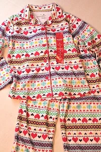 Jumping Beans Girl Size 4 Multi-Color Fair Isle 2-Piece Pajamas Set Sleepwear - Picture 1 of 1