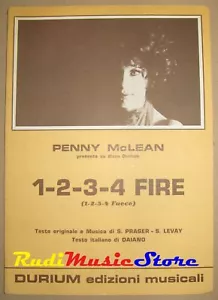 PENNY McLEAN 1 2 3 4 FIRE RARO SPARTITO SINGOLO Prager Levay no cd lp dvd mc - Picture 1 of 1