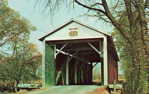 Irishman's Covered Bridge, Vigo County, Indiana Vintage PC - Picture 1 of 2
