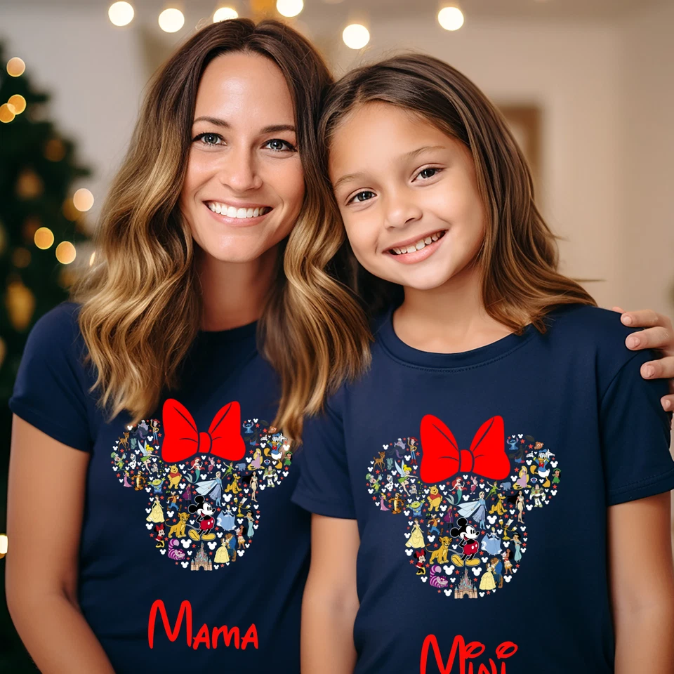 SAUTE STYLES Disney Minnie Mama Mini T-Shirt Matching Family Tee Set Outfit Mother's Day Gift