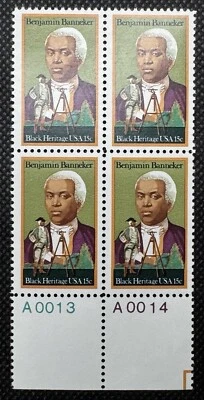 Scott # 1804 - U.S. Plate Block Of 4 - Benjamin Banneker - MNH - (1980) - Image 1 of 2
